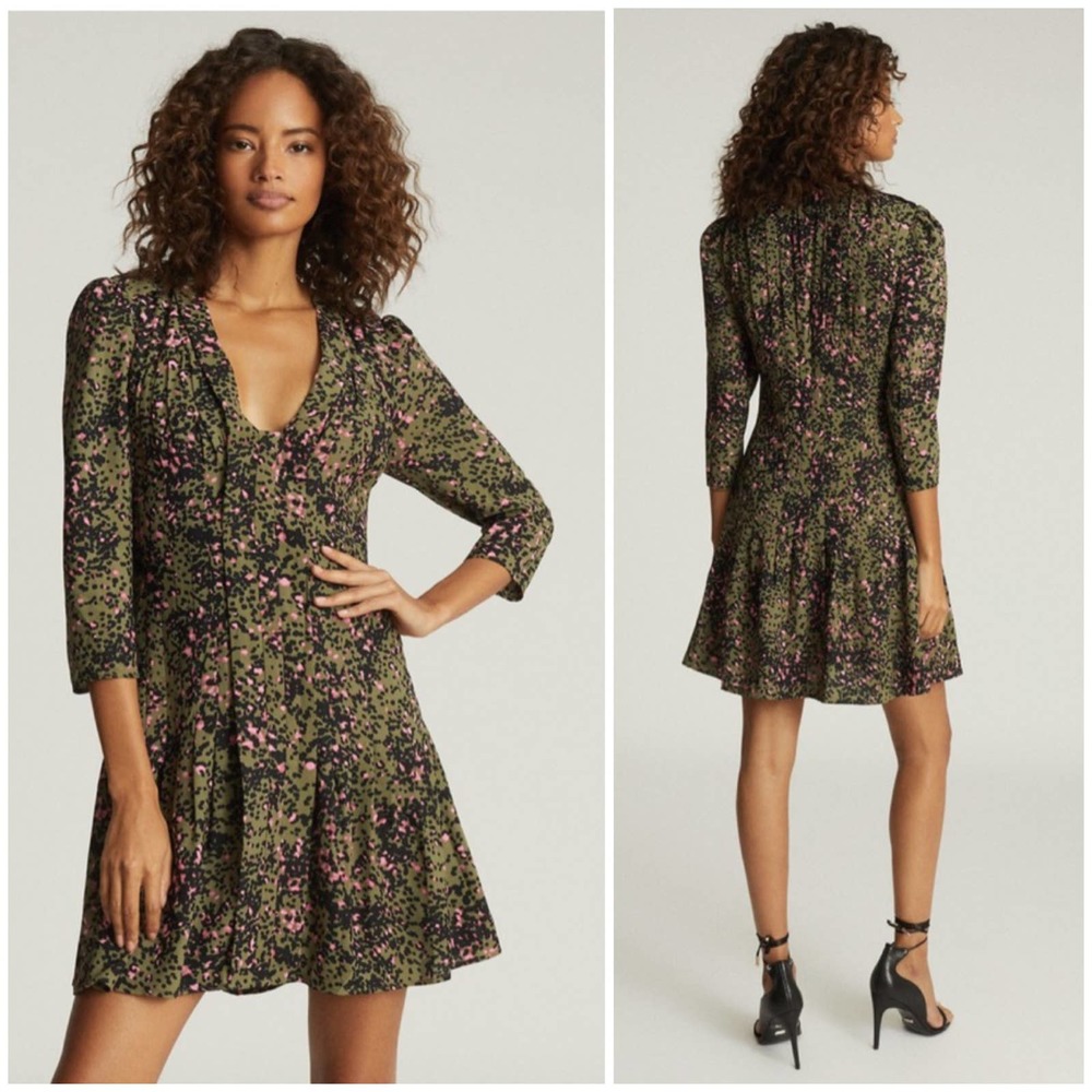 NWT REISS Ciara Dress Animal Spot Print; Size 6